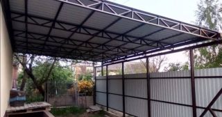 Односкатные навесы из металлопрофиля Томск, цена от 3421 руб.